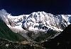 Annapurna I (8092 m) från Annapurna Base Camp (4180 m), Nepal. Juli 1997.