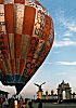 A hot air balloon is ready to take off. Budapest, November 1998. [click thumbnail to see full size photo in the photo gallery]