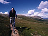 Cycling on Mt. Nipfjallet, Dalarna province, Sweden. August 2001.