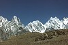 Peaks high above Passu and tha Batura glacier, Pakistan. May 1994.